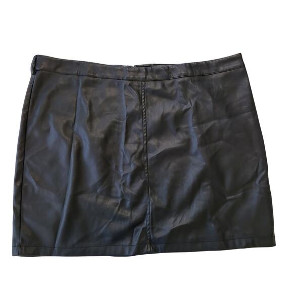 Faux Leather Skirt Womens Plus 3x Black Forever 21 - Picture 1 of 6